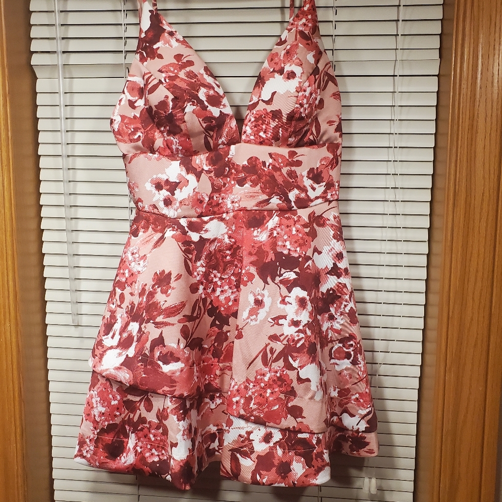 Gorgeous pink fit and flare hoco dress